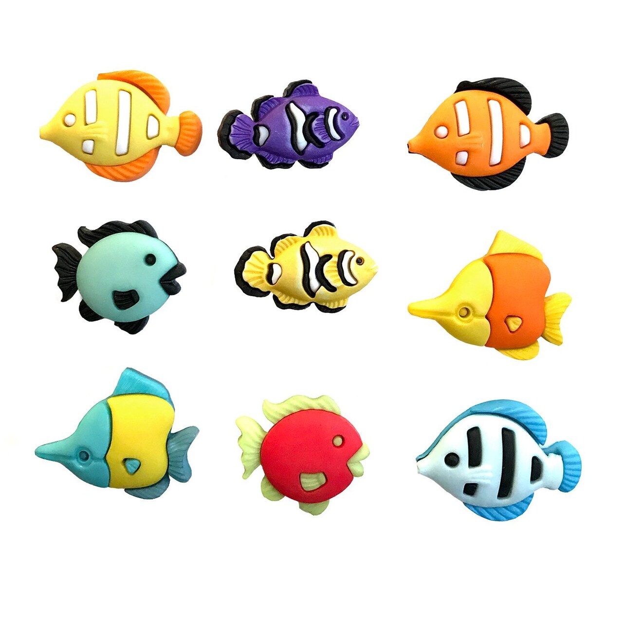 Buttons Galore and More Craft & Sewing Buttons - Tropical Fish - 27 Buttons